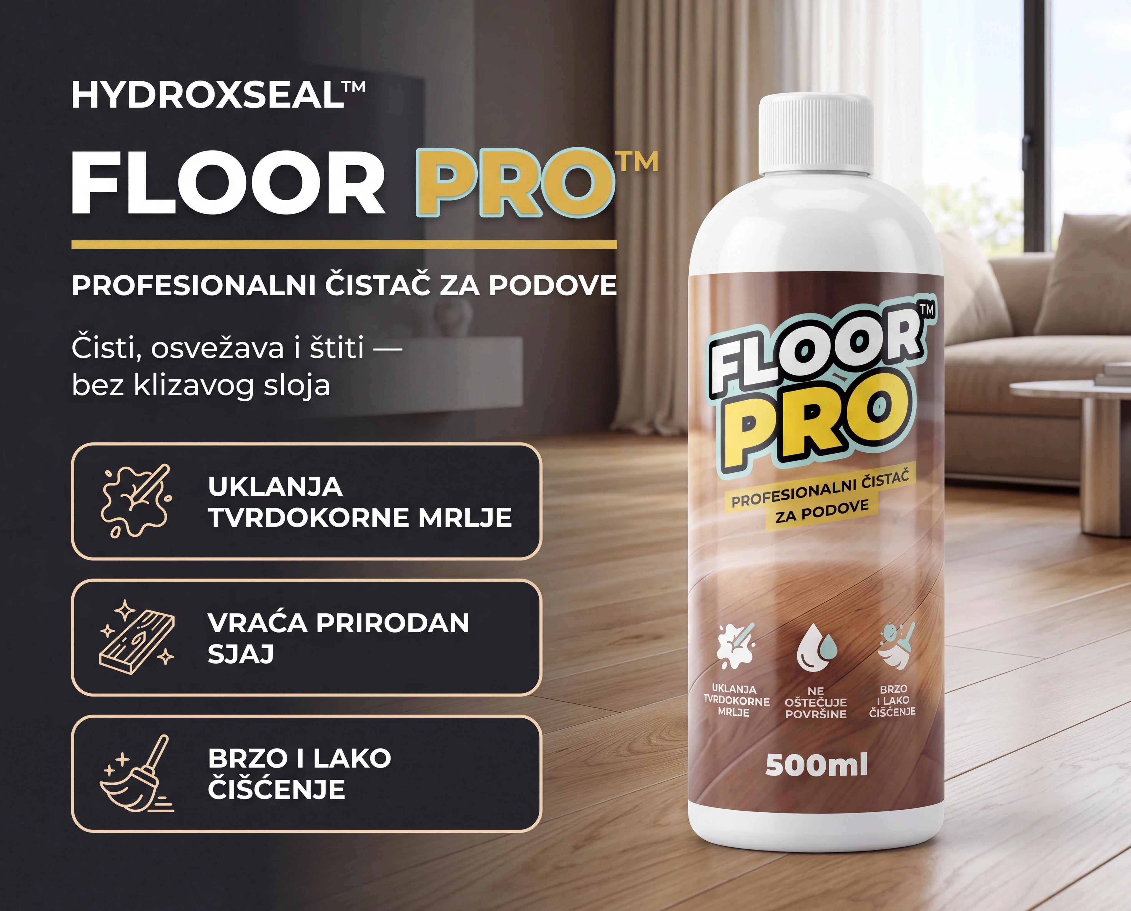 FloorPro™ emulzija za čišćenje i sjaj podova 1+1