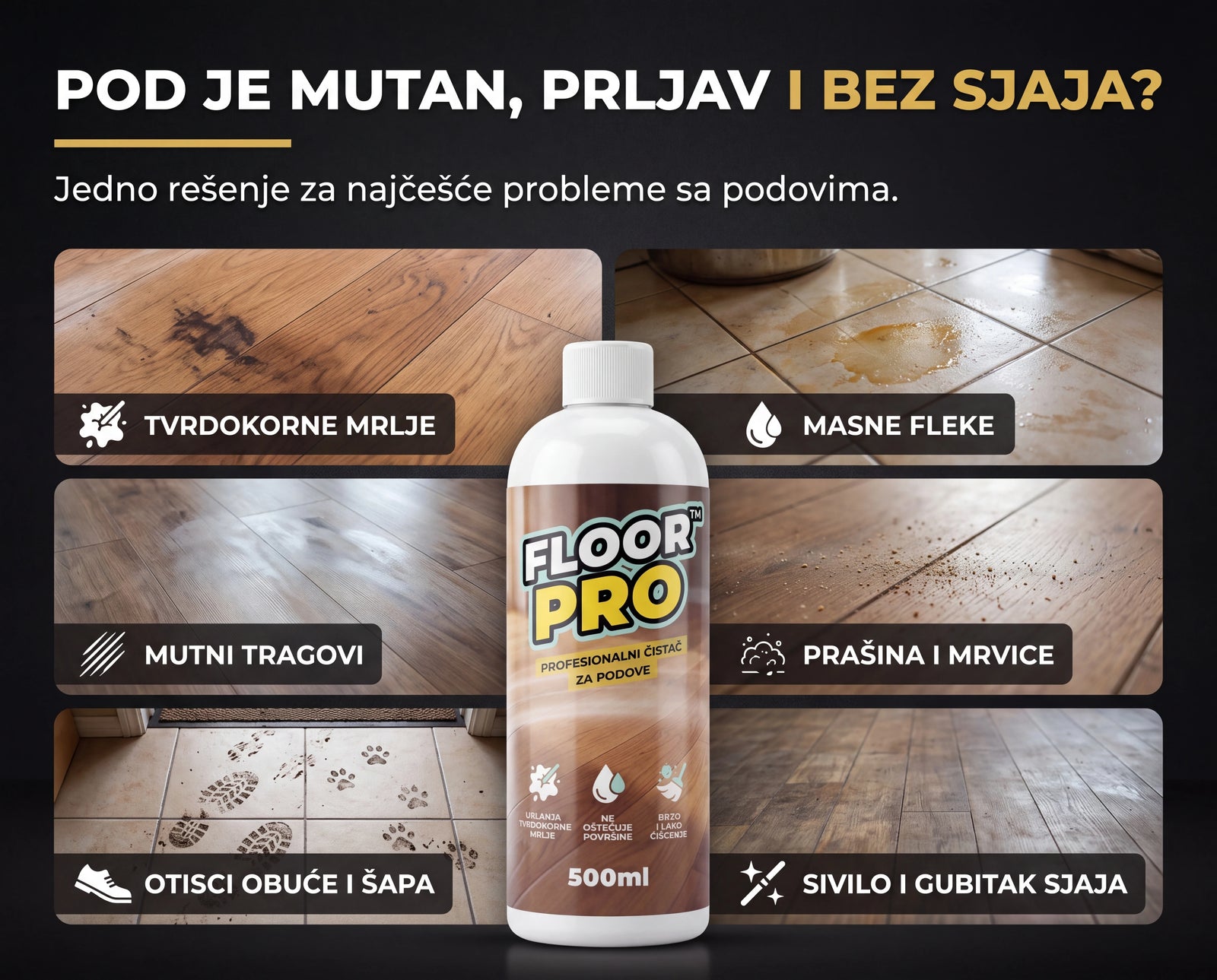 FloorPro™ emulzija za čišćenje i sjaj podova 1+1
