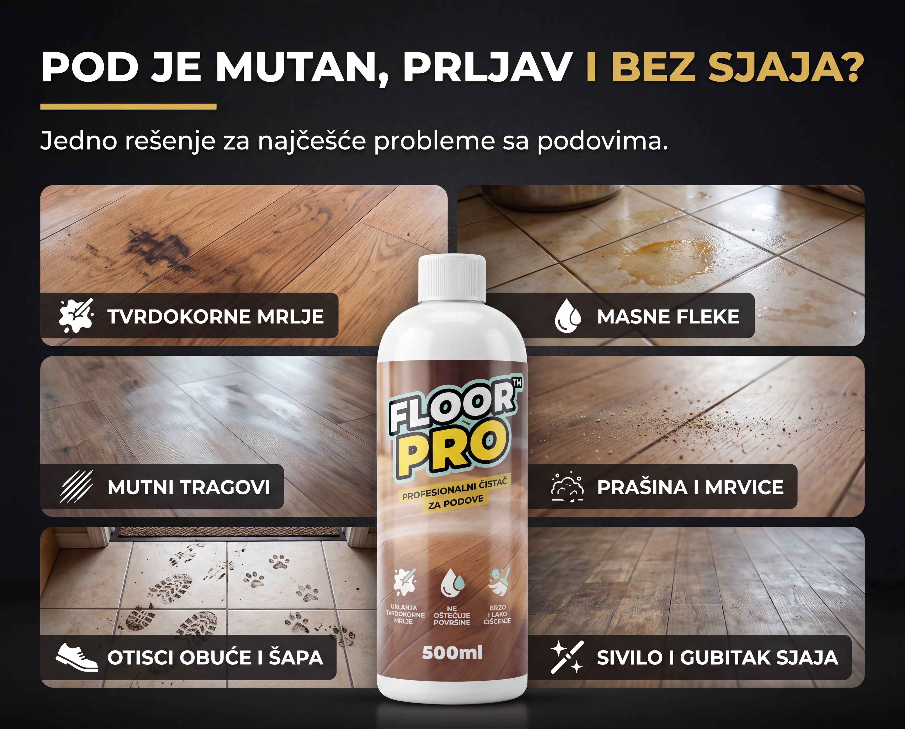 FloorPro™ emulzija za čišćenje i sjaj podova 1+1