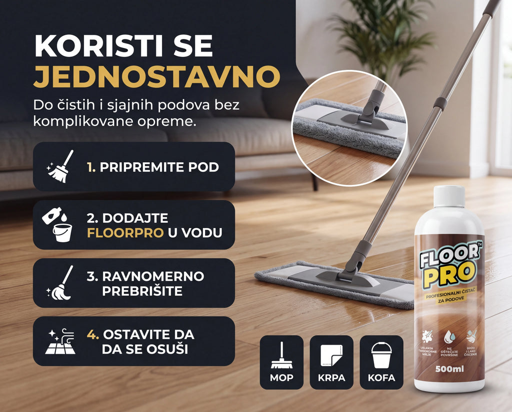FloorPro™ emulzija za čišćenje i sjaj podova 1+1