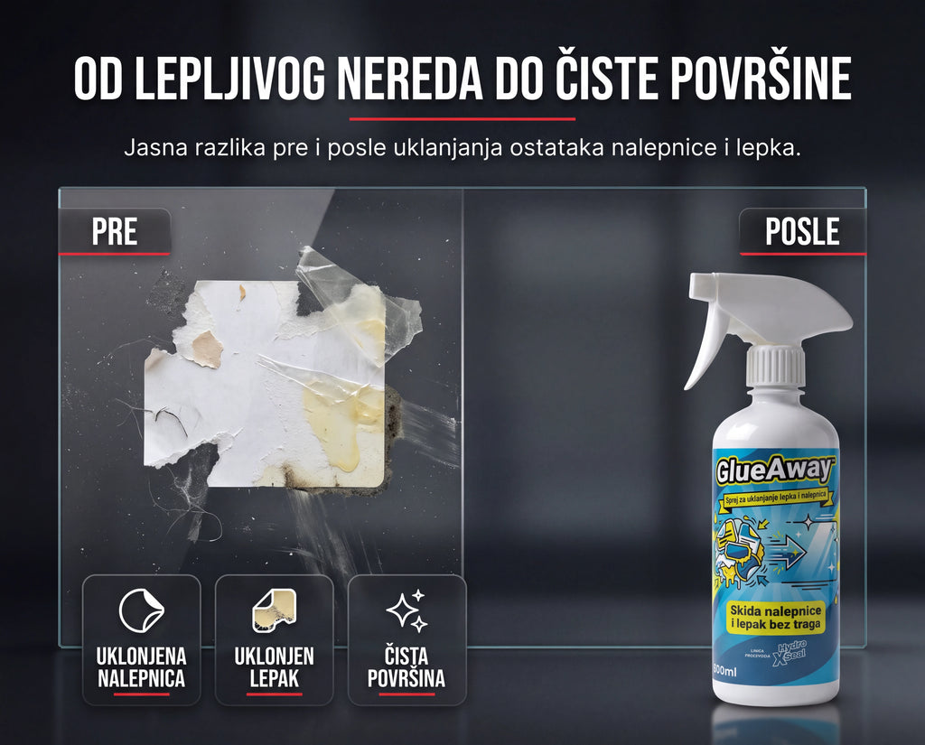 GlueAway™ sprej za skidanje nalepnica i lepka 1+1