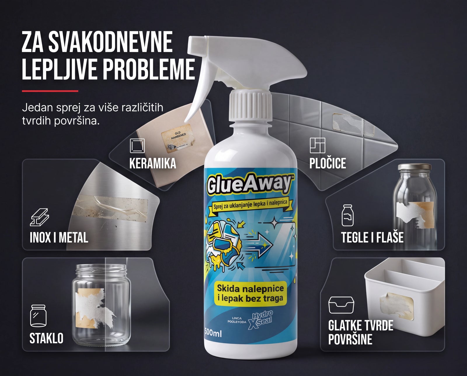 GlueAway™ sprej za skidanje nalepnica i lepka 1+1