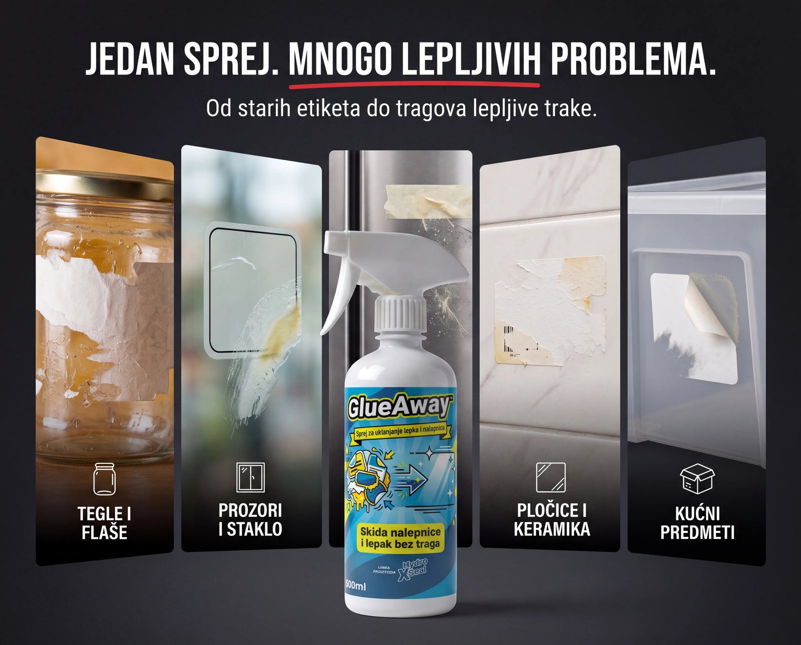 GlueAway™ sprej za skidanje nalepnica i lepka 1+1