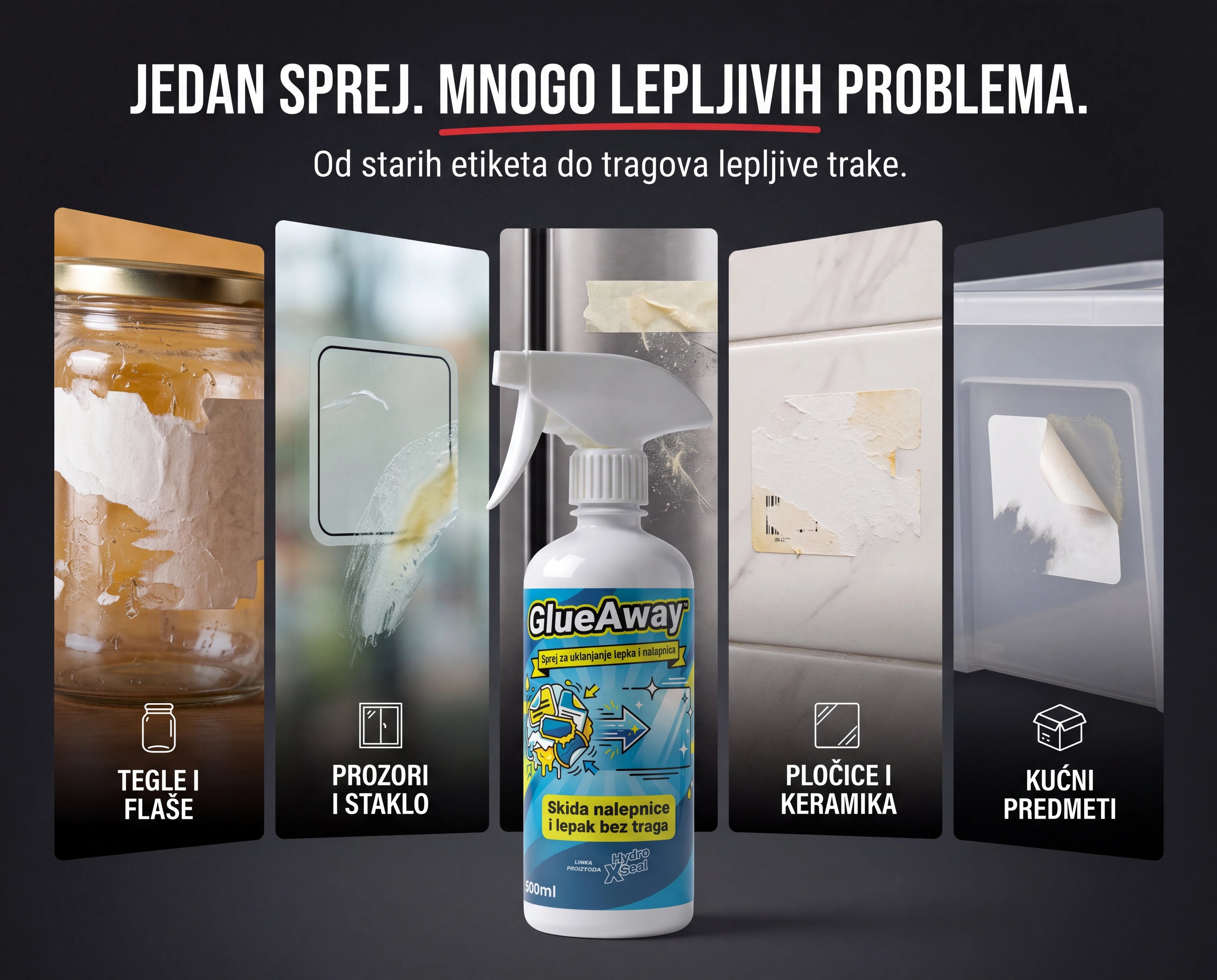 GlueAway™ sprej za skidanje nalepnica i lepka 1+1