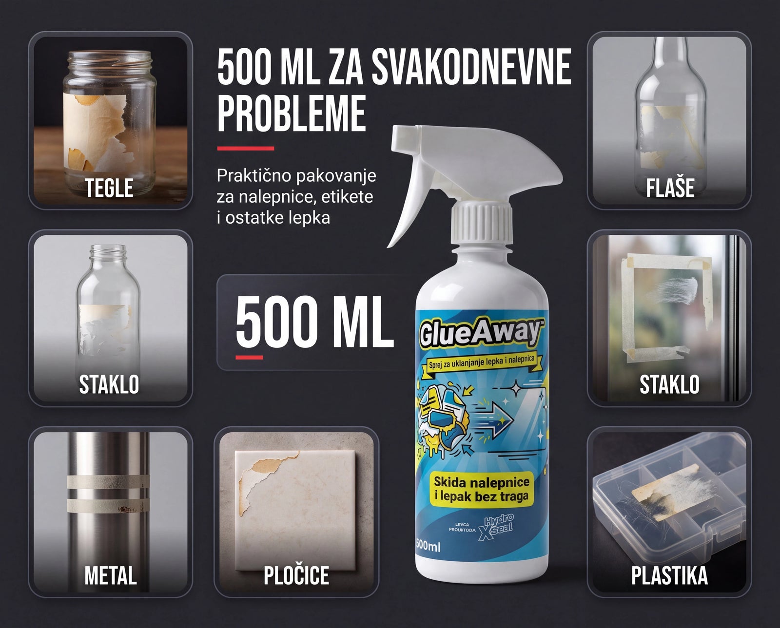 GlueAway™ sprej za skidanje nalepnica i lepka 1+1