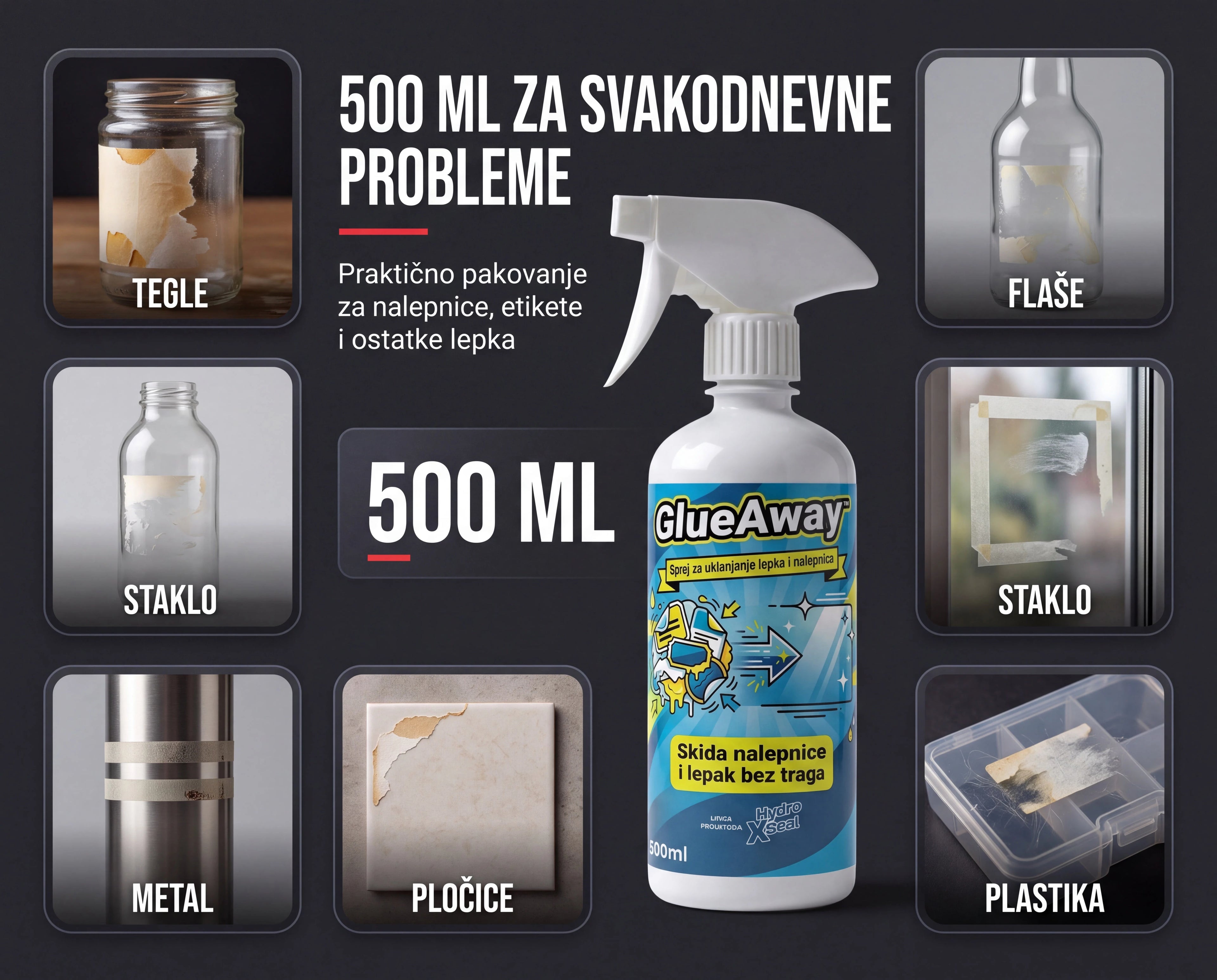 GlueAway™ sprej za skidanje nalepnica i lepka 1+1