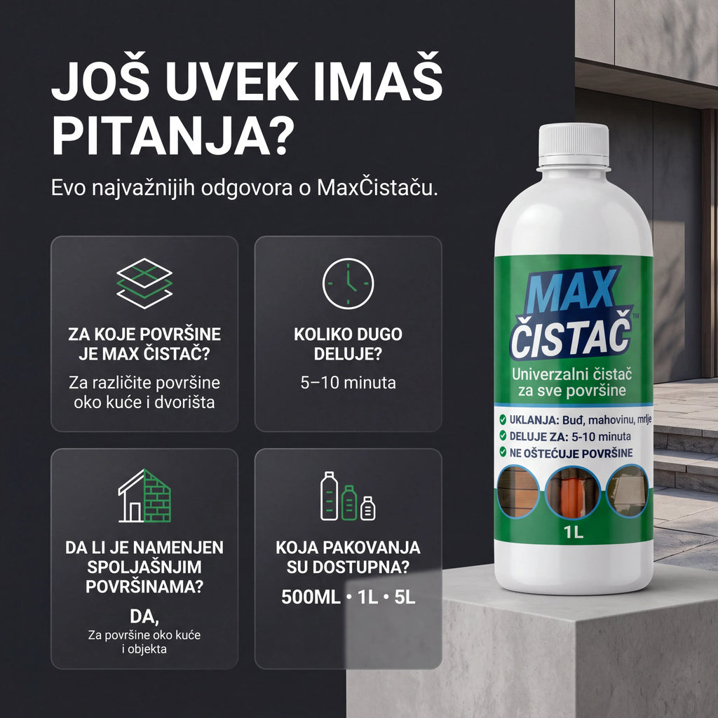 MAX Čistač™ za spoljašnje površine 0,5 L + 0,5 L GRATIS