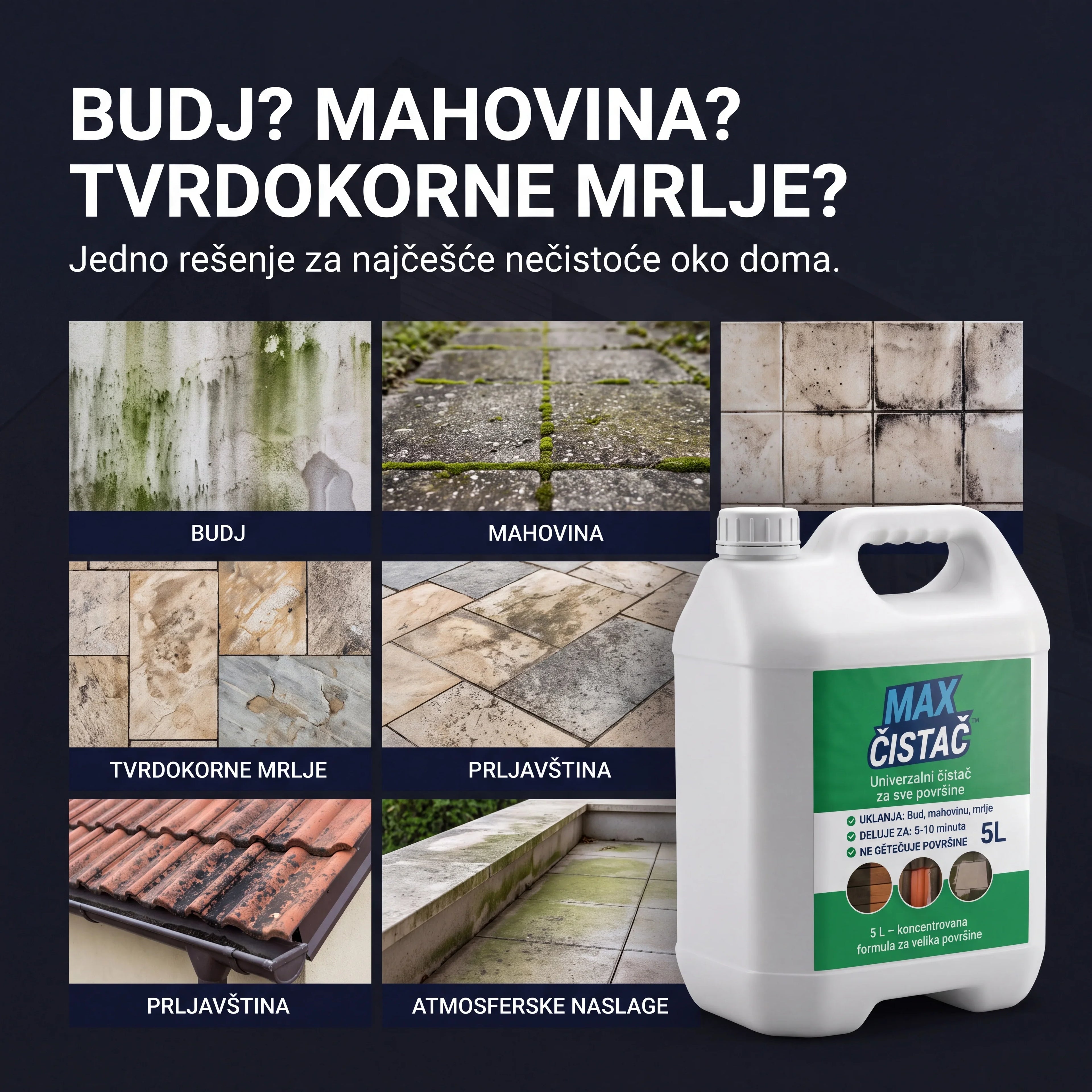 MAX Čistač™ za spoljašnje površine 0,5 L + 0,5 L GRATIS
