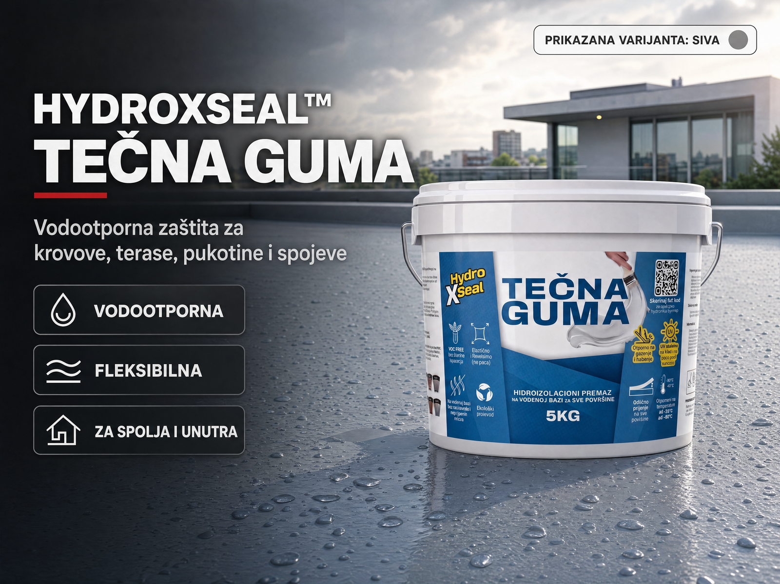 Tečna Guma za Hidroizolaciju - 500G + 500G (do 2m²)