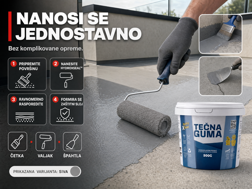 Tečna Guma za Hidroizolaciju - 500G + 500G (do 2m²)
