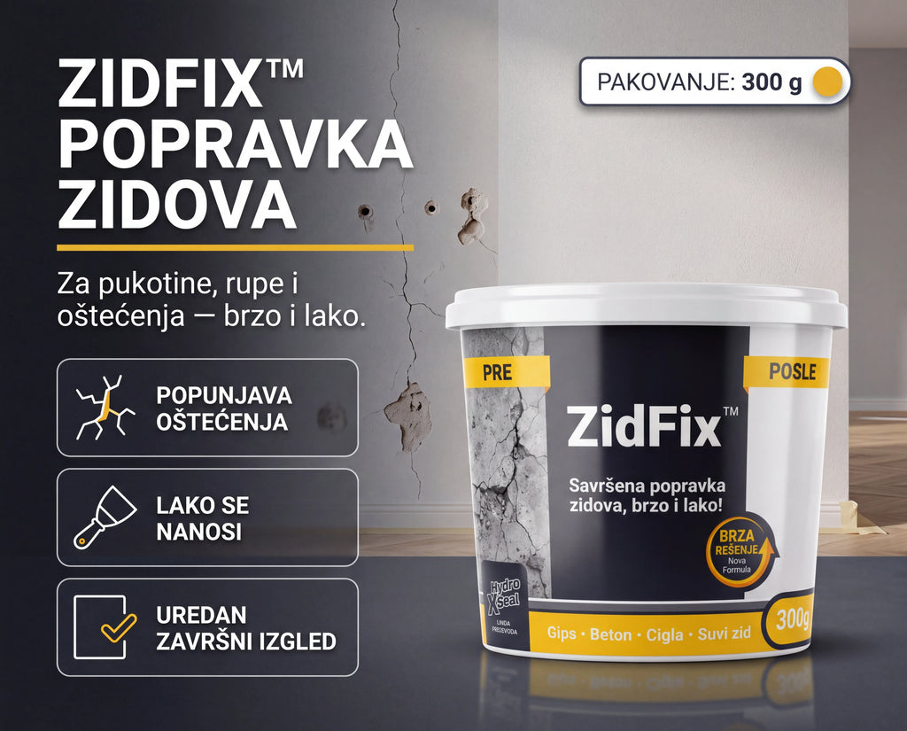 ZidFix™ Pasta za popravku zidova 300g+300g