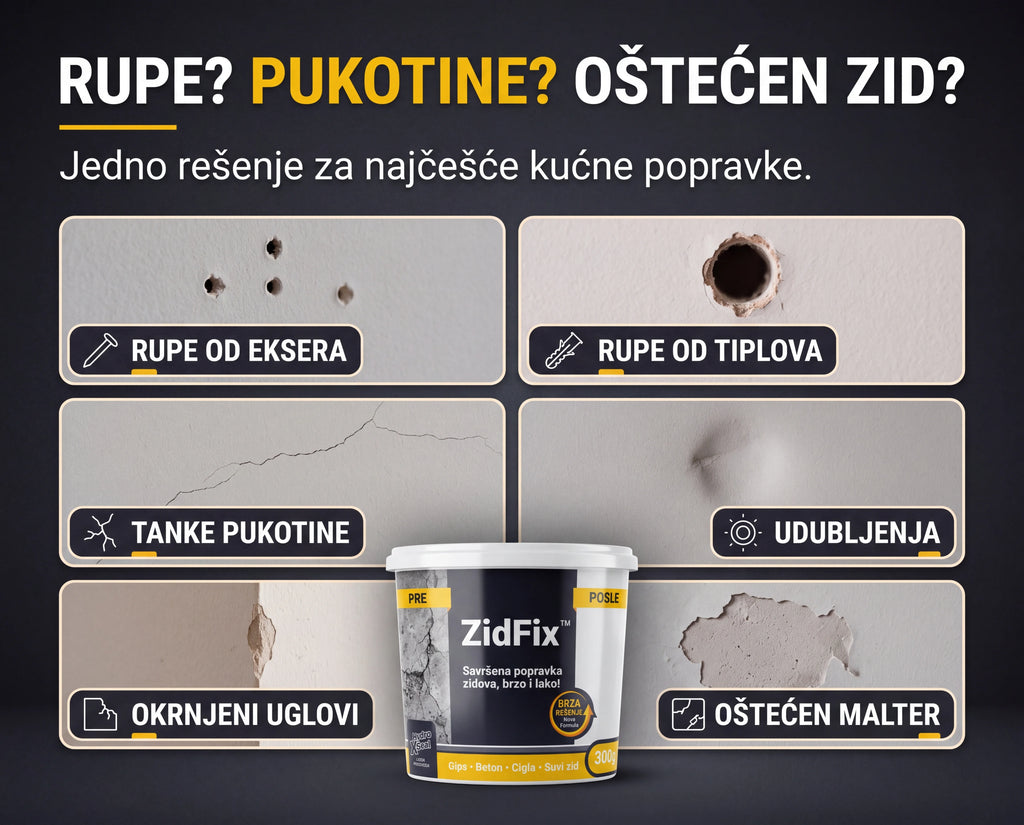 ZidFix™ Pasta za popravku zidova 300g+300g
