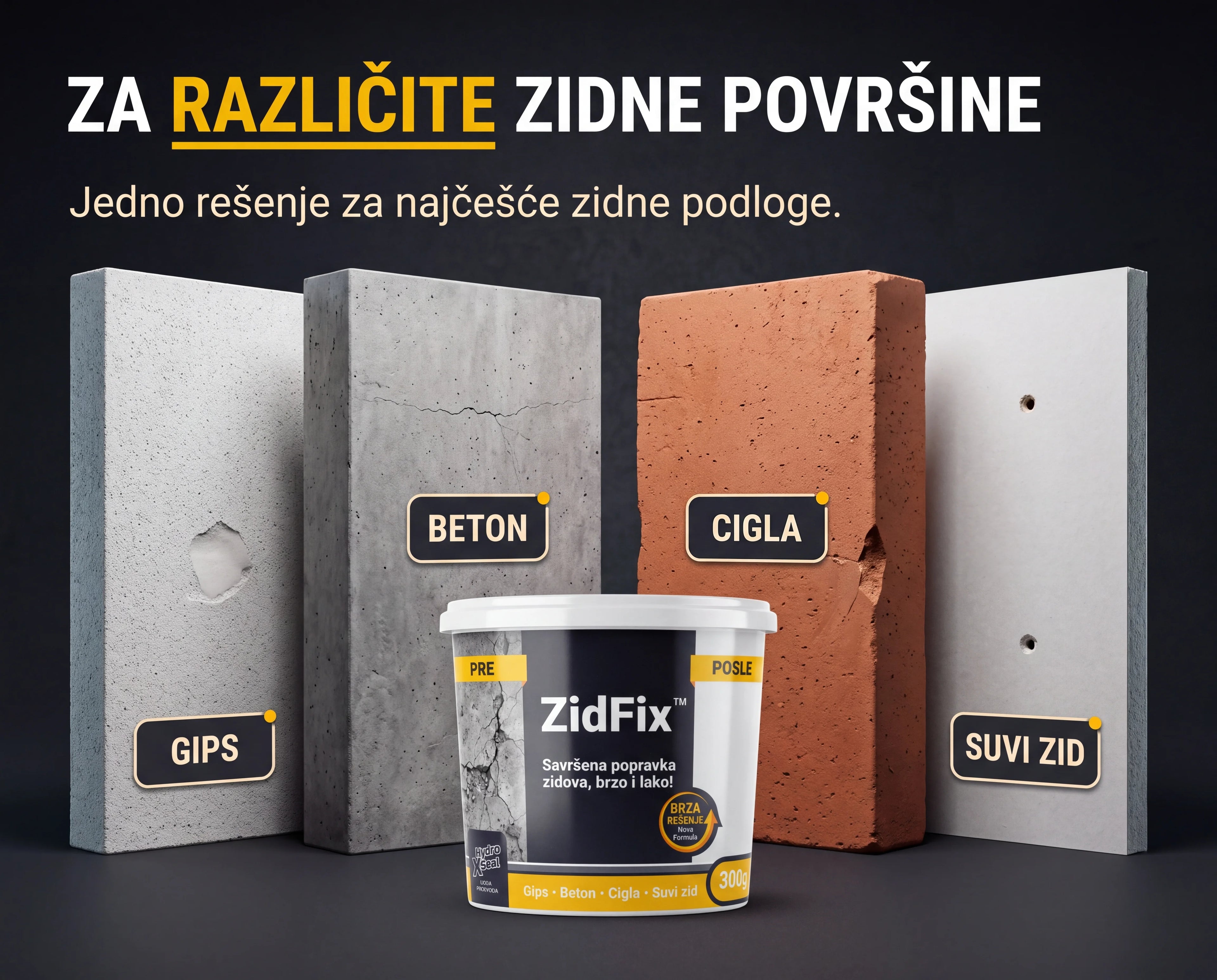 ZidFix™ Pasta za popravku zidova 300g+300g