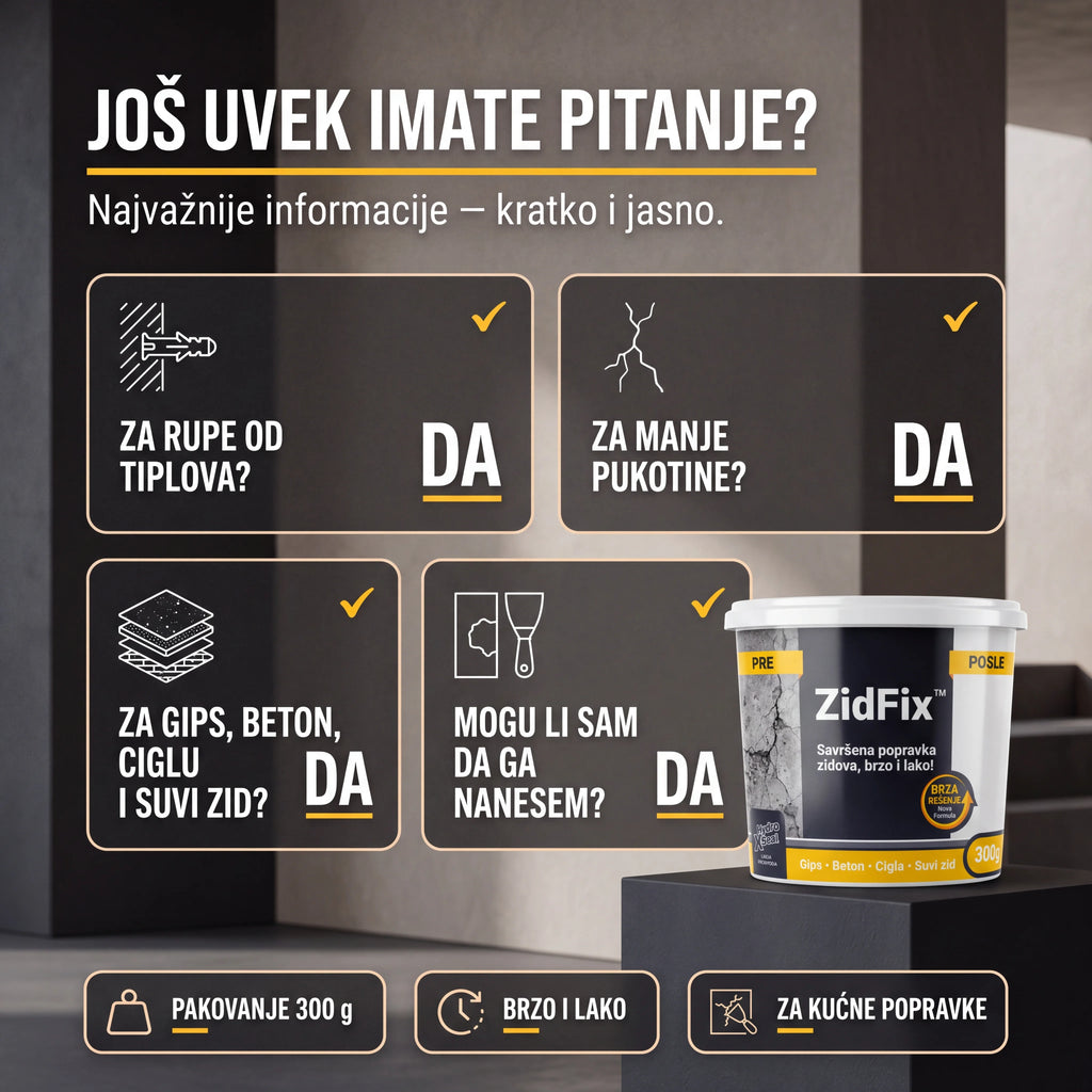 ZidFix™ Pasta za popravku zidova 300g+300g