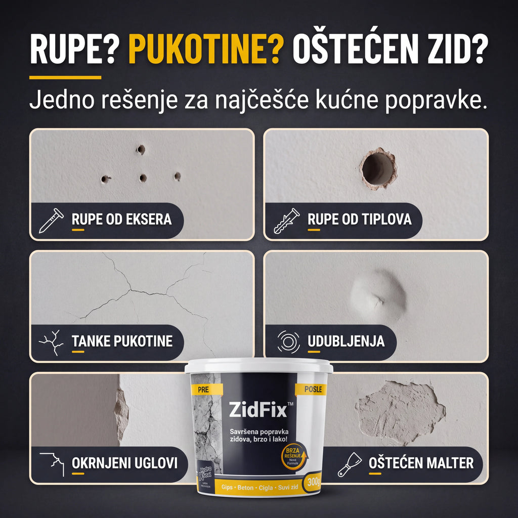 ZidFix™ Pasta za popravku zidova 300g+300g